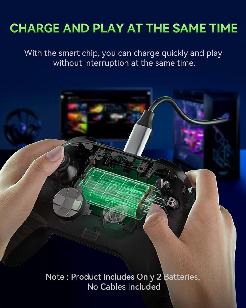 Rechargeable Dual Battery Pack for X-box: Play & Charge Simultaneously, 2 Pack
