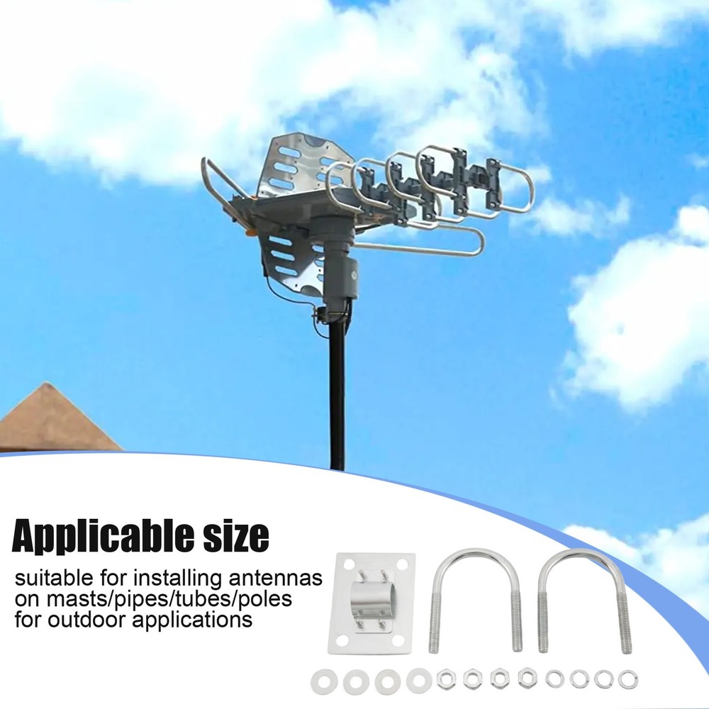 Antenna Mast Clamp Bracket with U-Bolts -Rust Clamp Panel Pipe Mounting9155