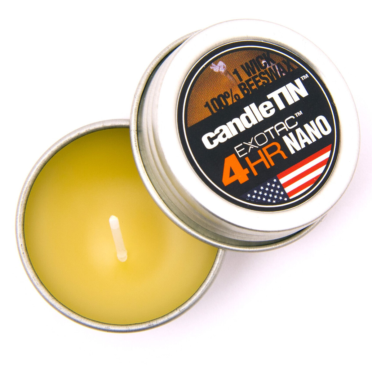 Exotac CandleTIN Nano 1-Wick Emergency Survival Candle 3-Pack - Silver