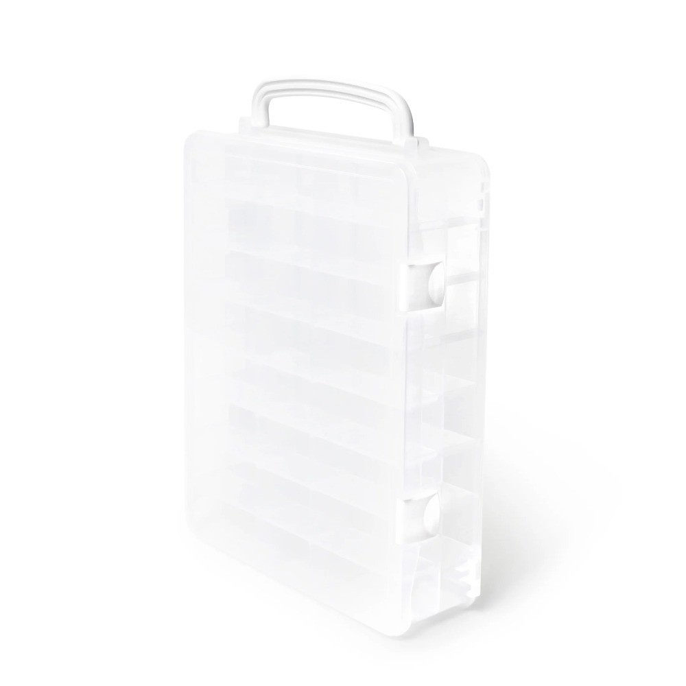 Thread Spool Organizer Box with Removable Dividers Holds 48 Sewing Threads for