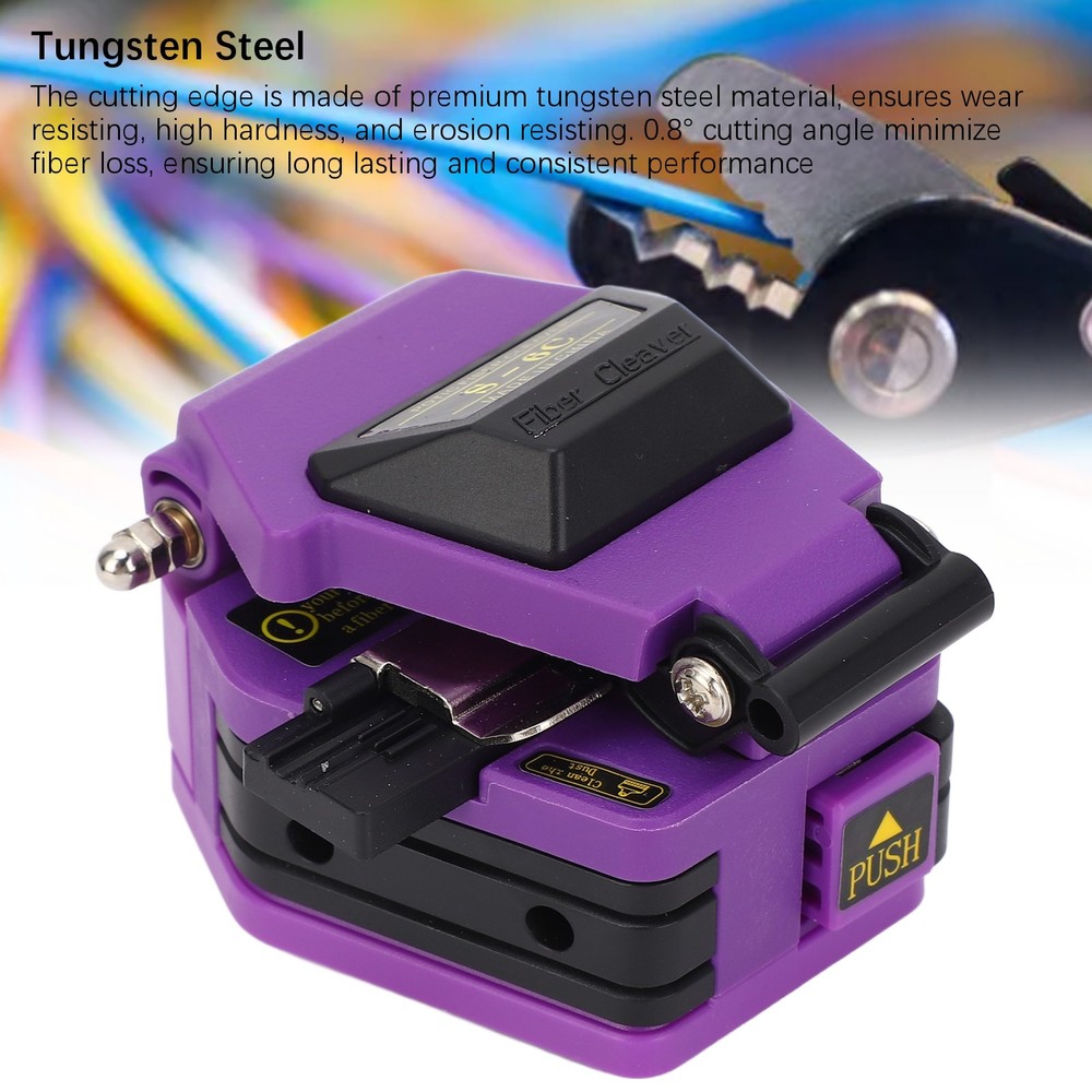 Fiber Optic Cleaver High Accuracy Optical Cable Cutter Tool Purple