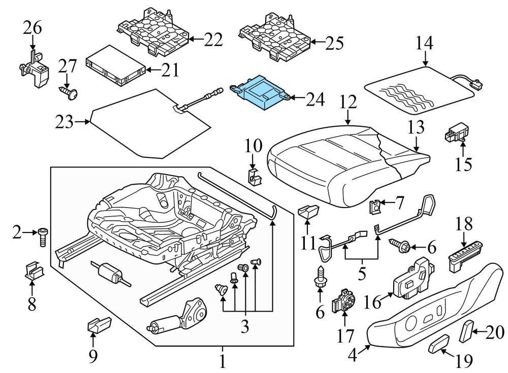 2014-2021 VW GOLF - Front Right SEAT Occupant Detection Module 4M0959339B