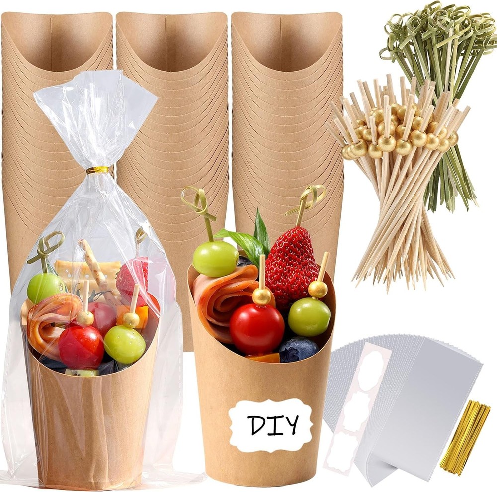 Charcuterie Cups with Stis, Indivi Disposable Handheld Holder