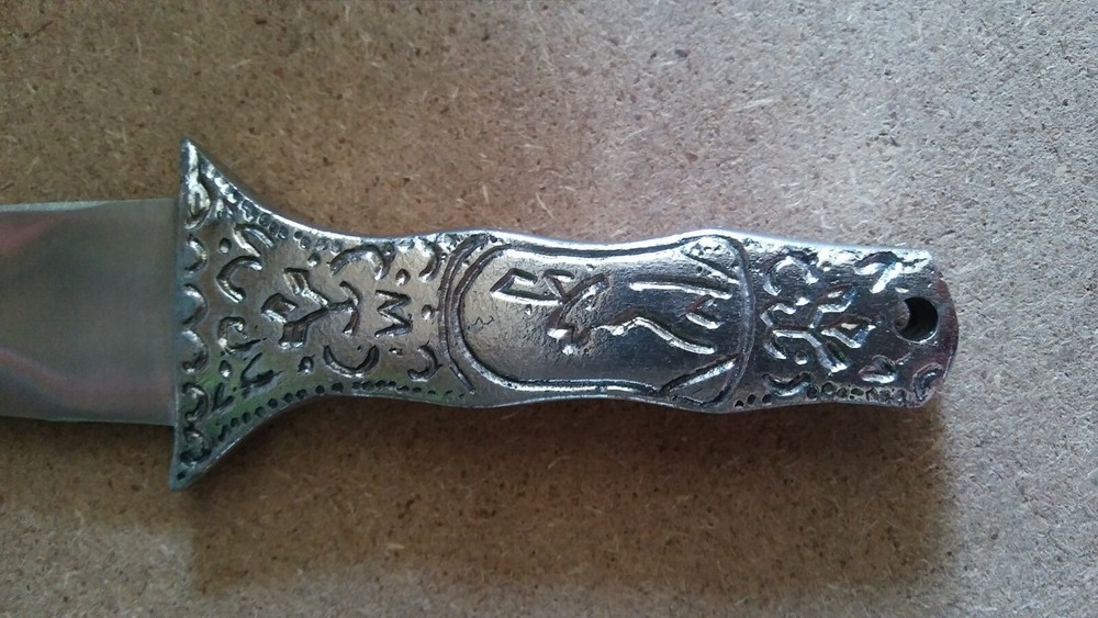Engraved Silver Boot Athame Knife Dagger Wicca Wiccan Pagan Altar