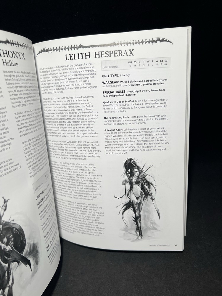 Warhammer 40,000 Dark Eldar Codex 5th Edition Paperback (2010) Games Workshop