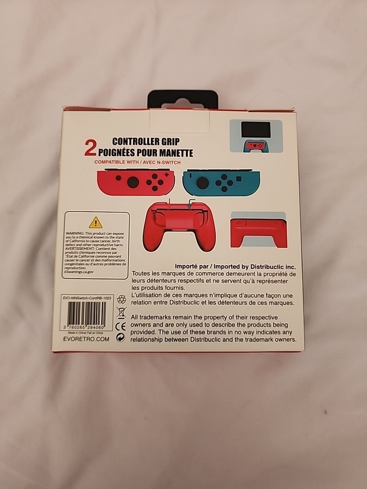 Evoretro 2 Controller grips and 3 Screen Protectors for Nintendo Switch