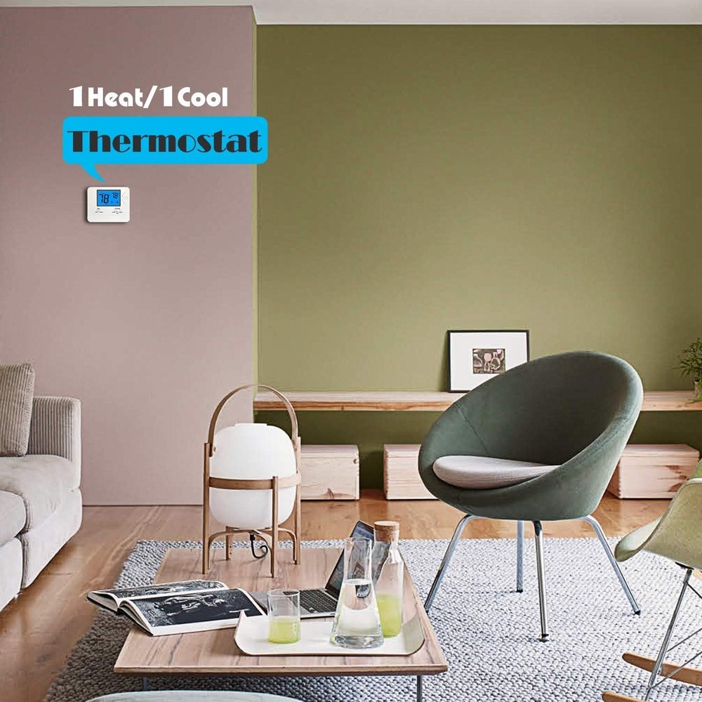 S701 Non-Programmable Thermostat with Blue Backlight for Single-Stage Systems