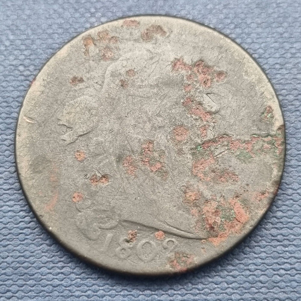 1802 Draped Bust Large Cent 1c Circulated Corroded #49875
