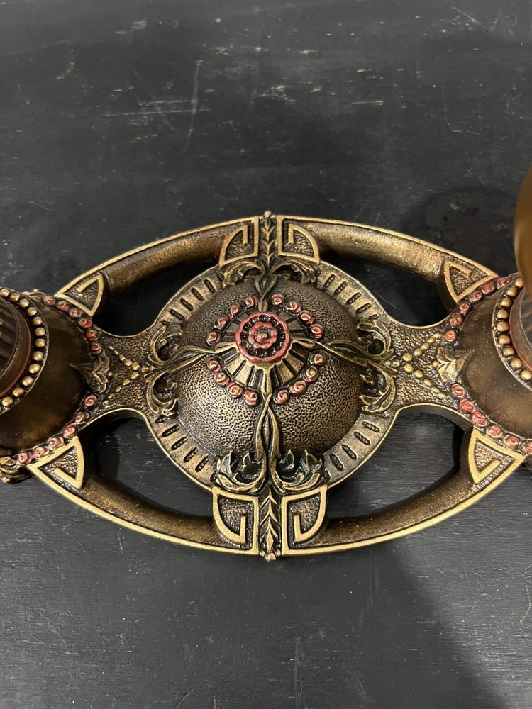 Rewired Pair Double Socket Flush Mount Fixtures Sconces Nice Lights 88A