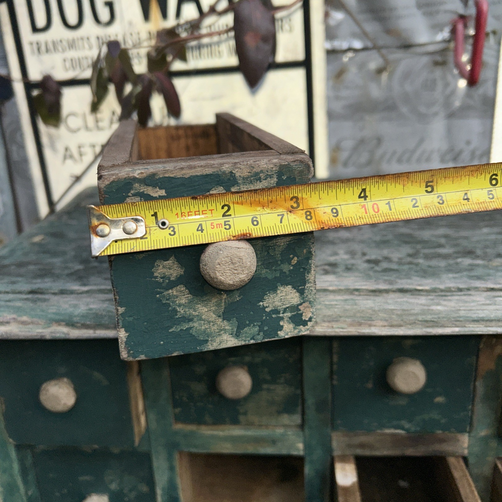 Vtg Hand Made Wood apothecary chest of 18 drawers (4missing )