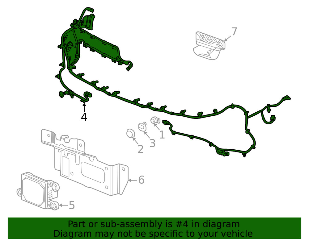 Genuine GM Front Object Alarm Sensor Wiring Harness 84813513