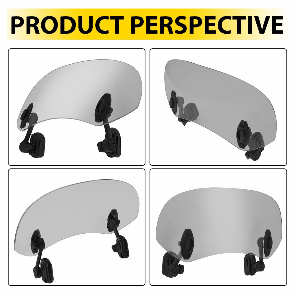 Adjustable Windshield Motorcycle Clip Extension On Spoiler Deflector Wind New