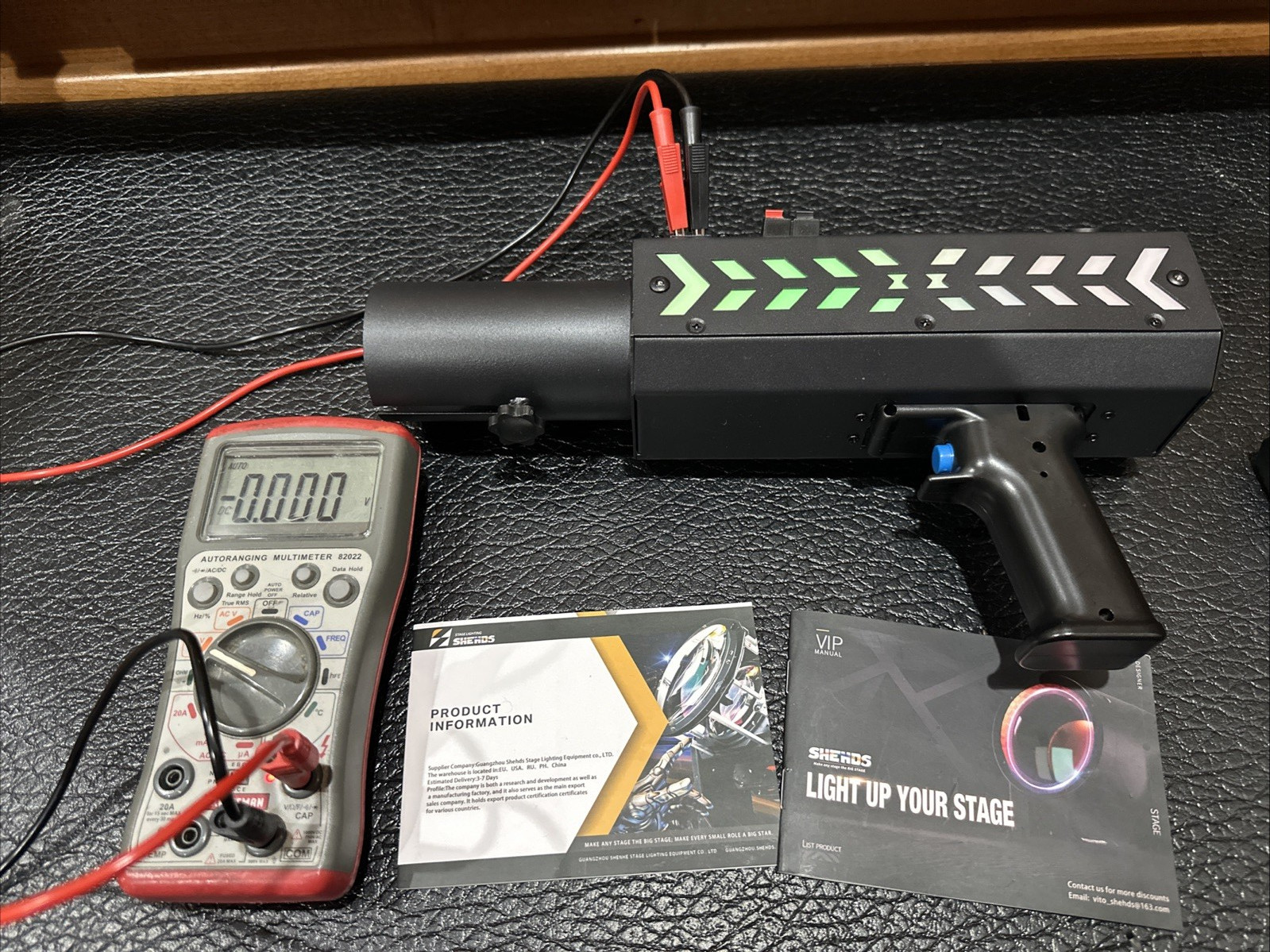 SHEHDS Rechargeable RGB Confetti Cannon w/ LED Effects 20-26ft Party Event