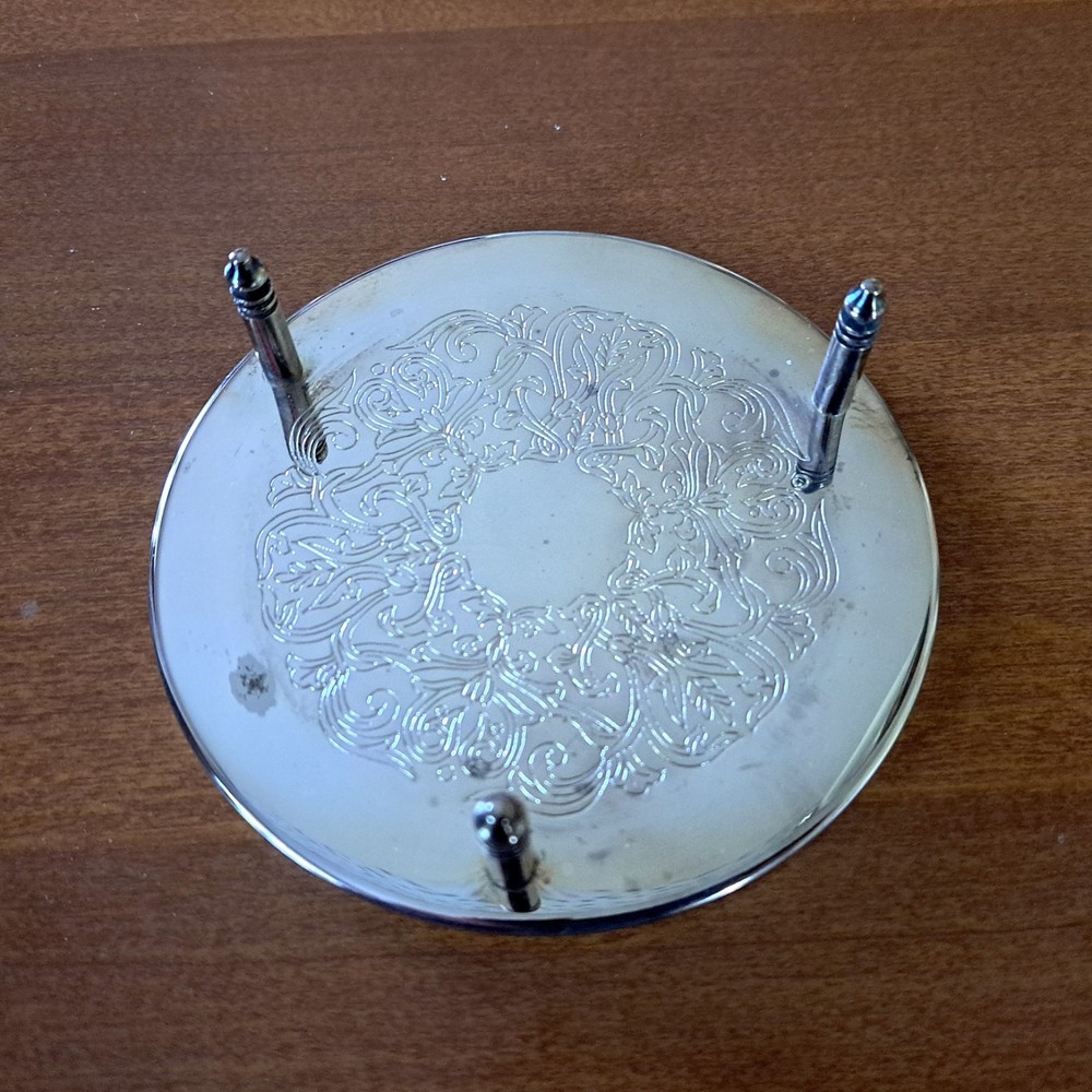 Silver Plated Coaster Set - 6 Coasters with Matching Caddy