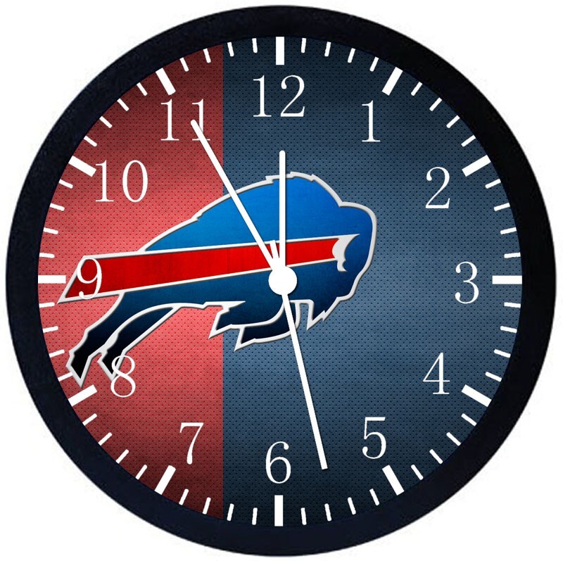 Buffalo Bills Wall Clock 12" Large Personalized option with adding names E195
