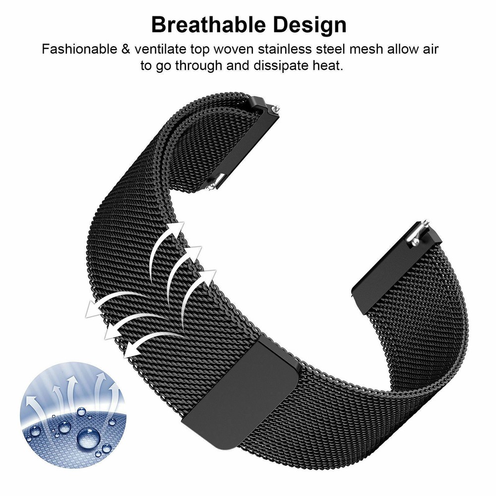 Stainless Steel Metal Watch Band Strap Milanese Magnetic Loop For Fitbit Versa 2