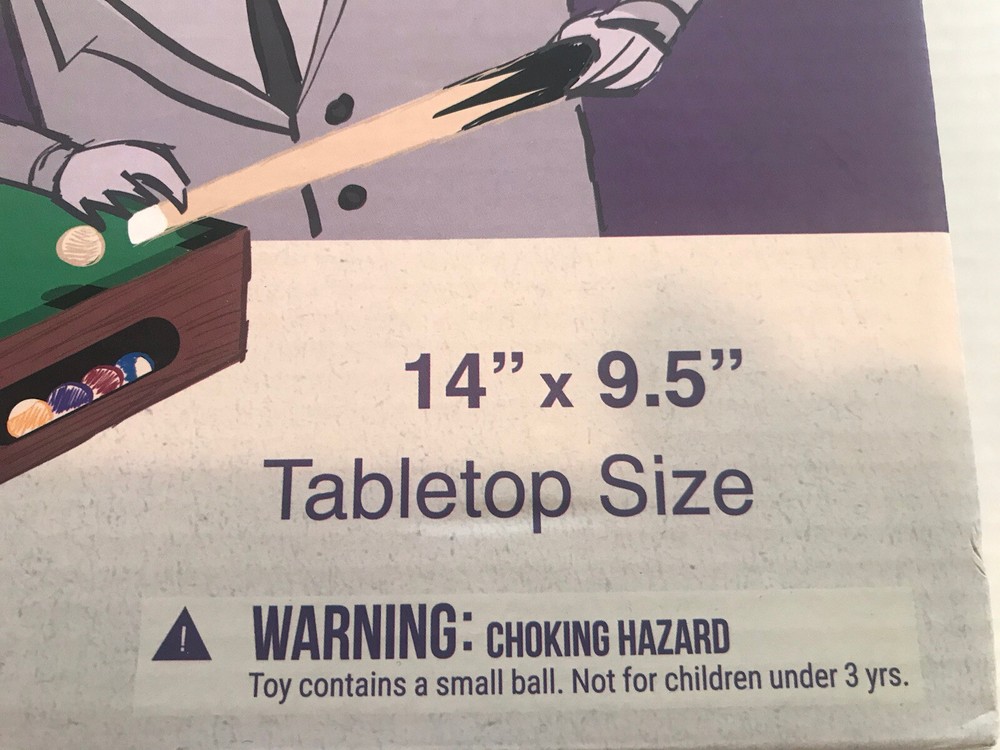 Mini Pool Table, Tabletop Billiards 14 X 9.5 in.