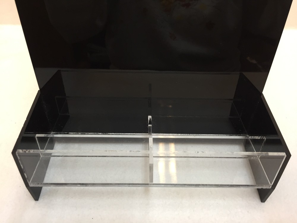 Vertical Display Black & Clear Acrylic Plastic