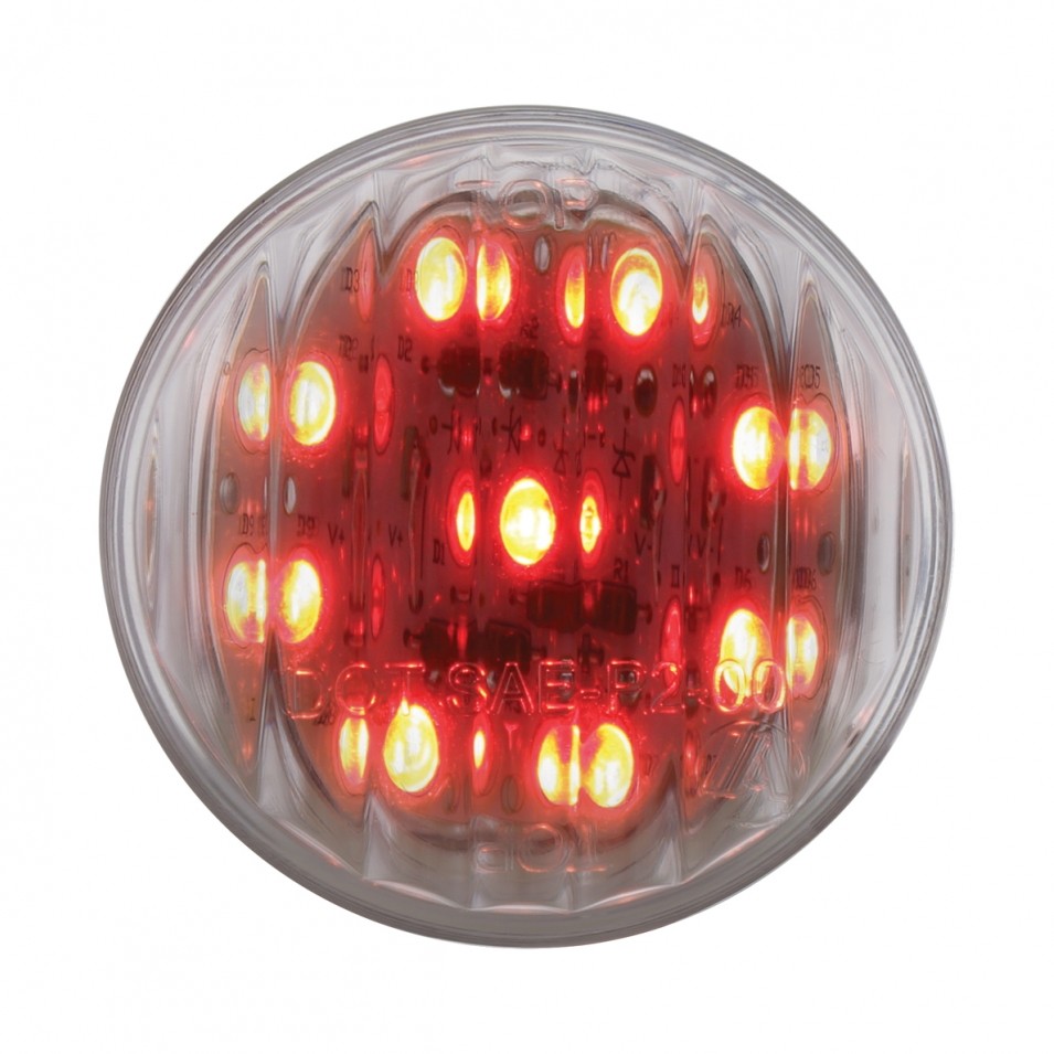 9 LED 2" Clearance/Marker Light - Red LED/Clear Lens