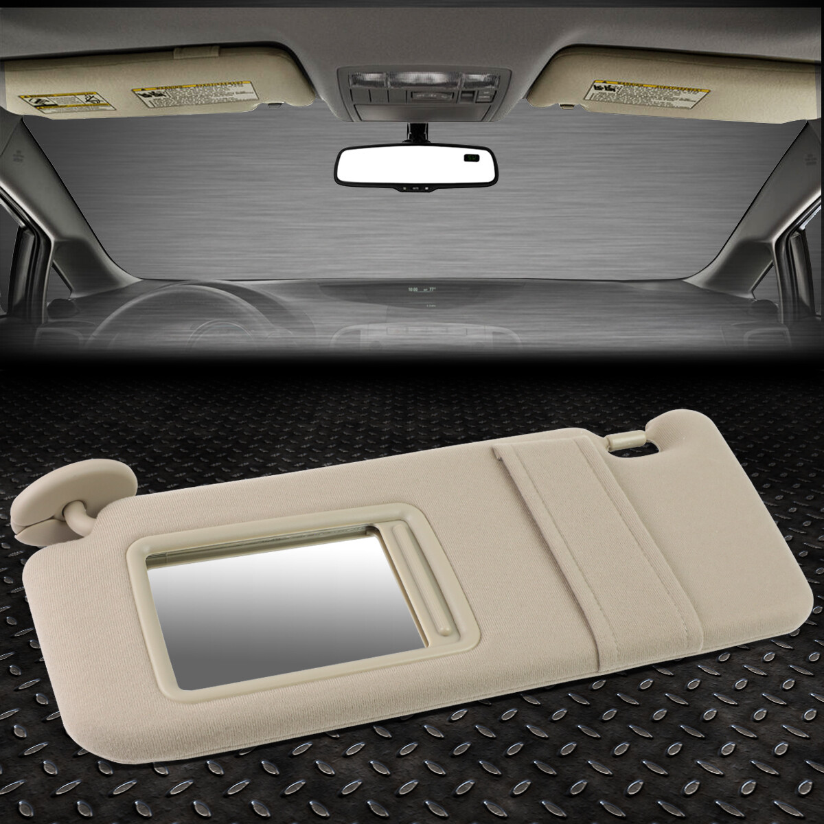 [LEFT/DRIVER SIDE]FOR 09-16 TOYOTA VENZA FACTORY STYLE SUN VISOR SUNSHADE TAN