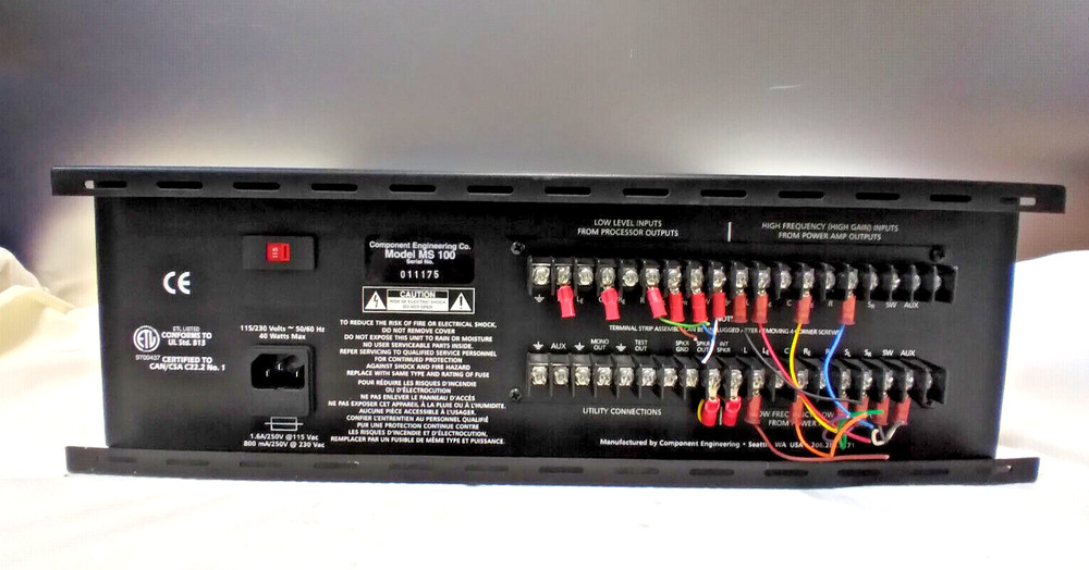 Component Engineering MS-100, Booth Monitor / Amplifier, Rack Mount