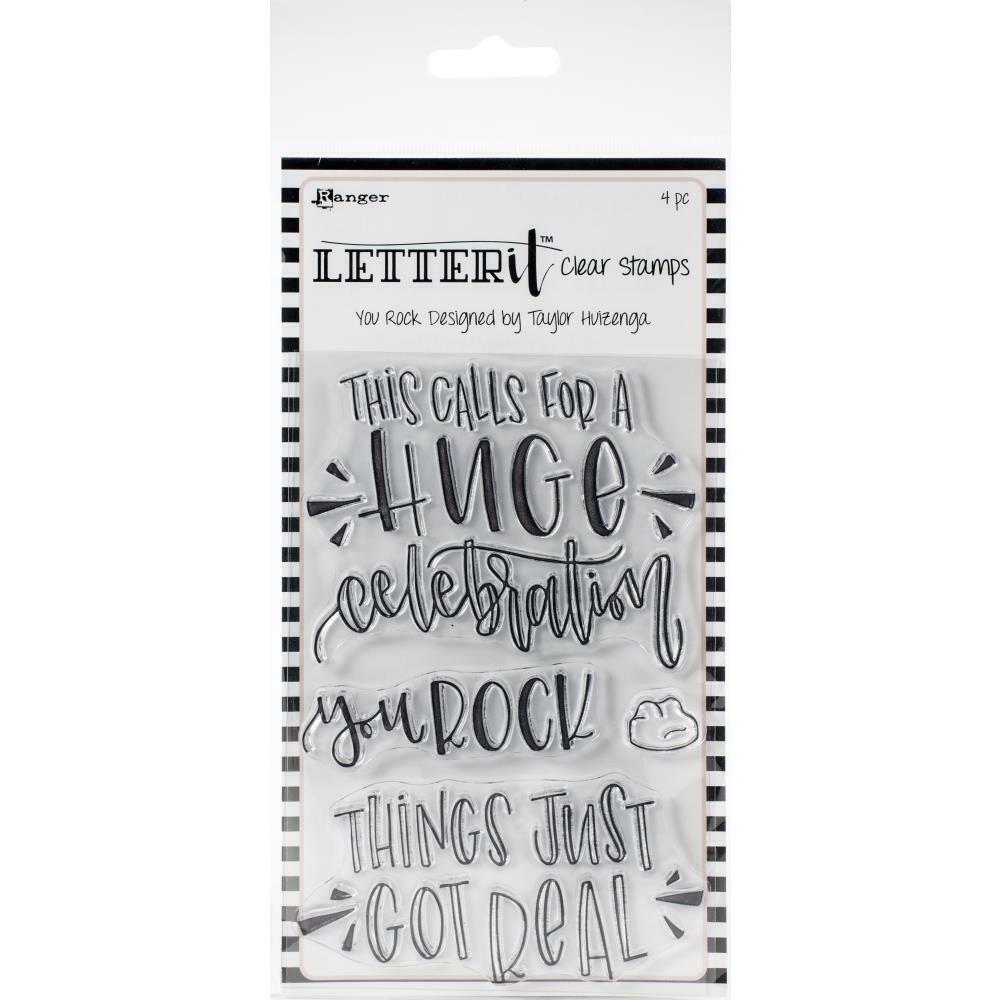 Ranger Letter It Clear Stamp Set - YOU ROCK