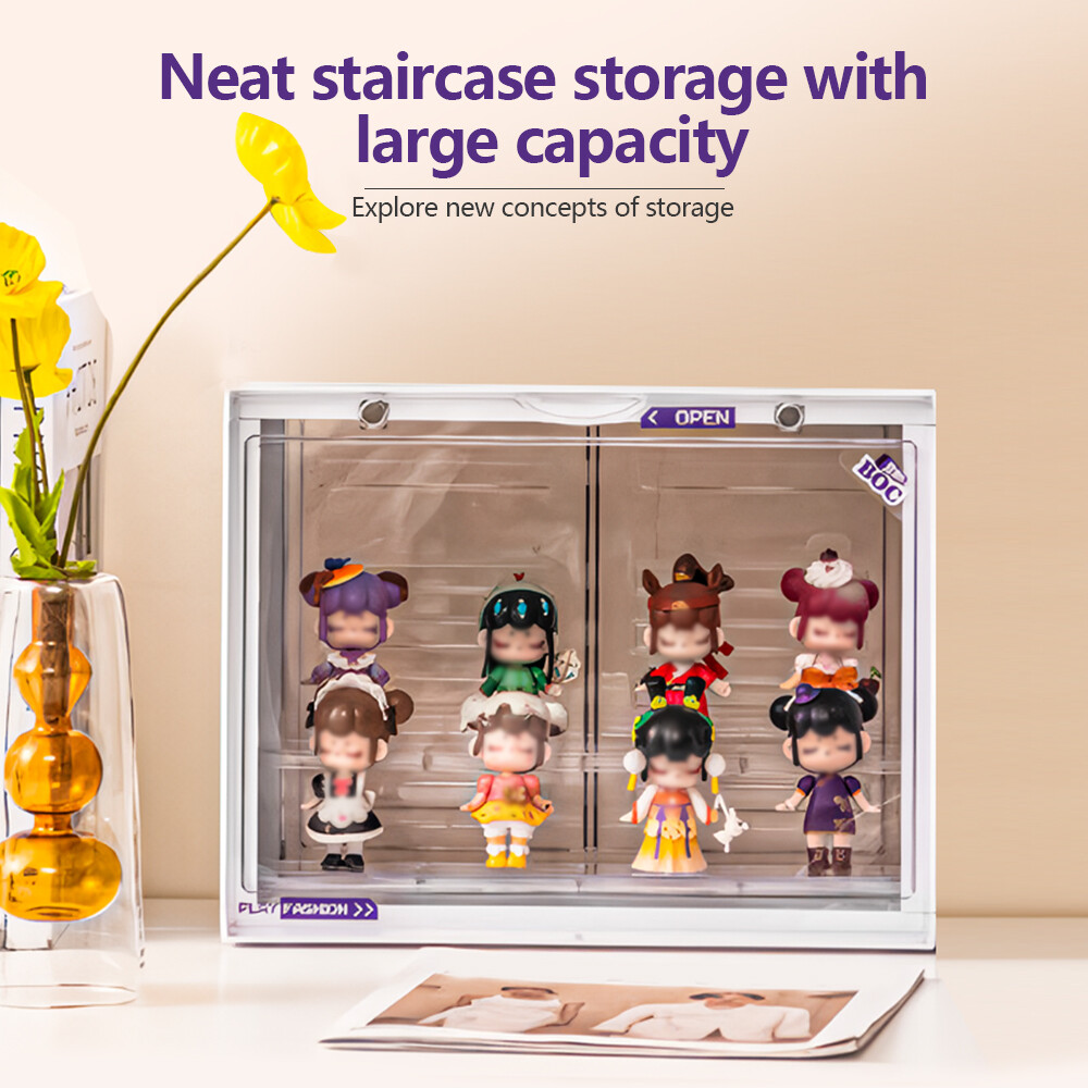 3-Tier Acrylic Display Case Stand Stackable Dustproof Transparent Showcase Box