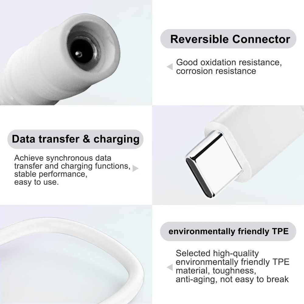 Replacement for Ring Barrel Plug to USB-C Adapter 1-Pack, White