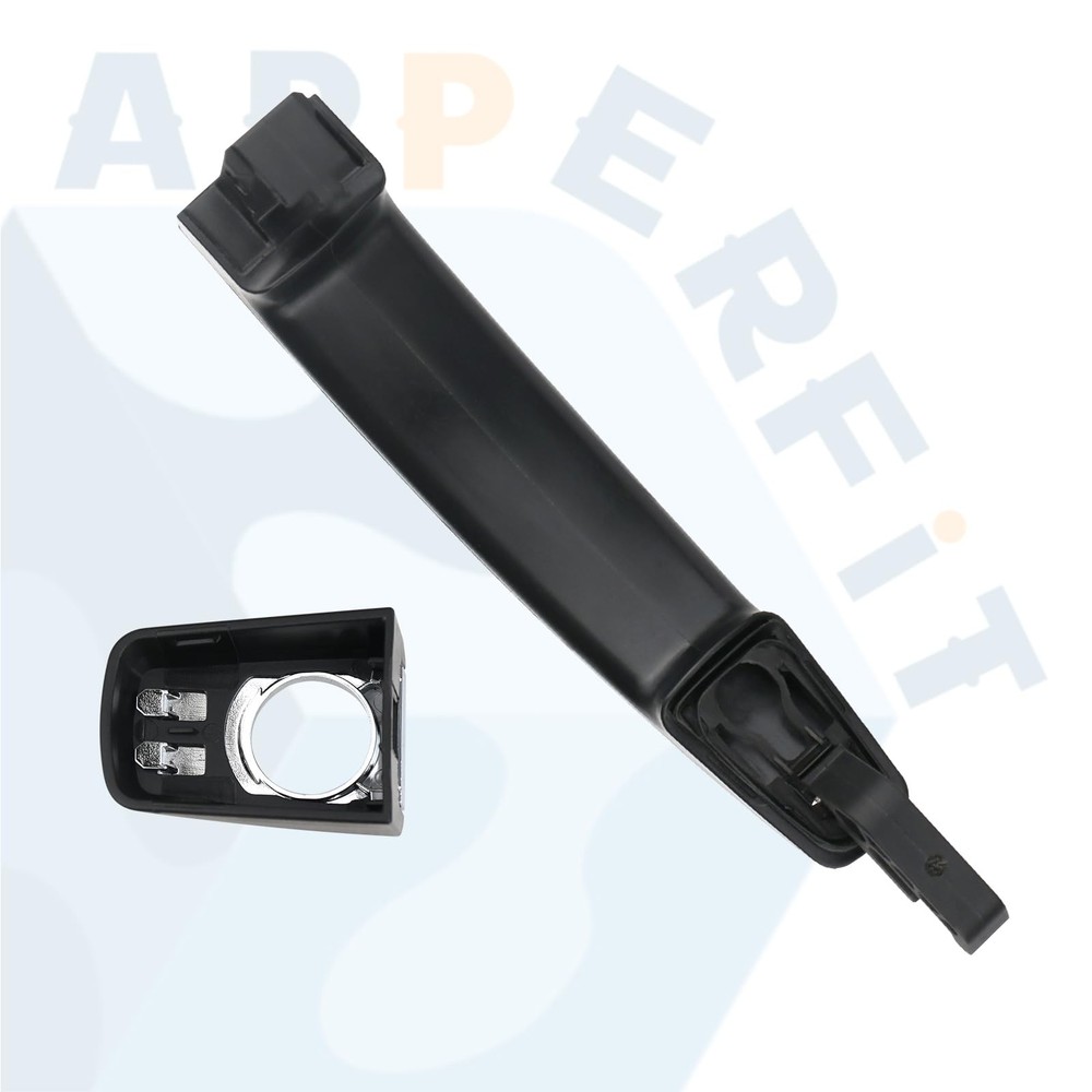 APPERFiT Exterior Door Handle w/Chrome Insert & End Cap Black&Chrome FL