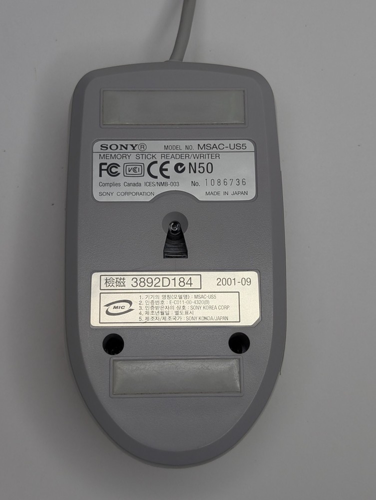Vintage Sony MSAC-US5 Mouse Memory Stick Reader/Writer