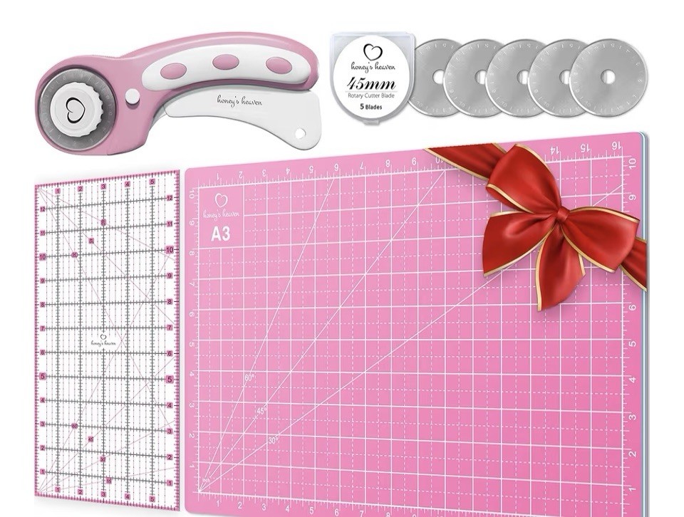 Self Healing Double-Sided Rotary Cutting Mat Rotary Cutter & Replacement Blades