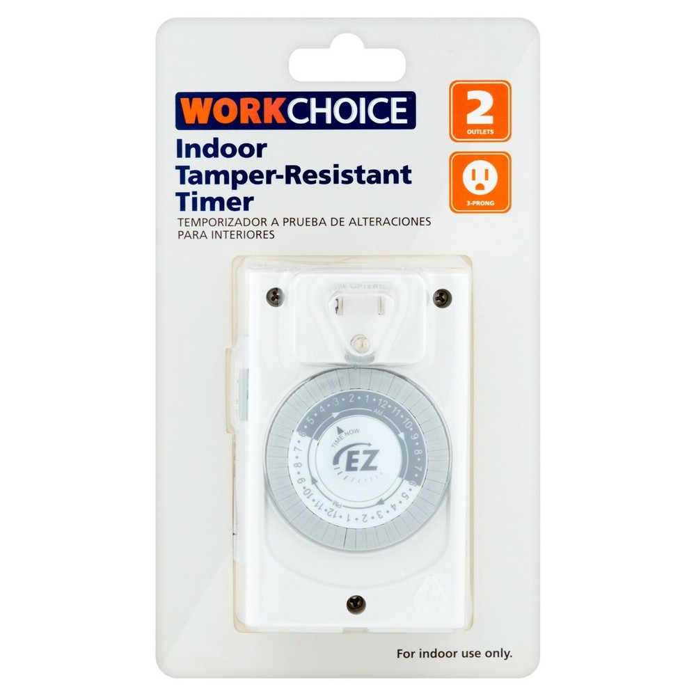 WorkChoice Indoor Tamper-Resistant Timer with 2 Outlets