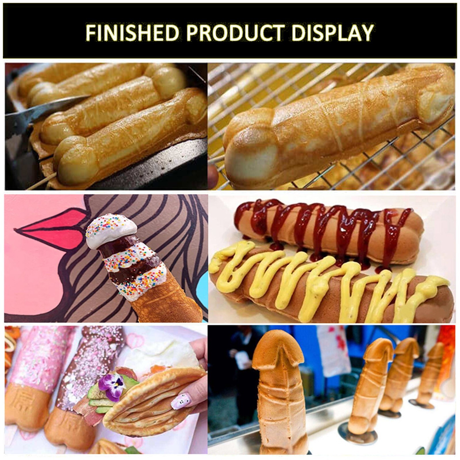 Kolice Commercial Strange Shape Waffle Stick Maker Waffle Machine-4 Sticks