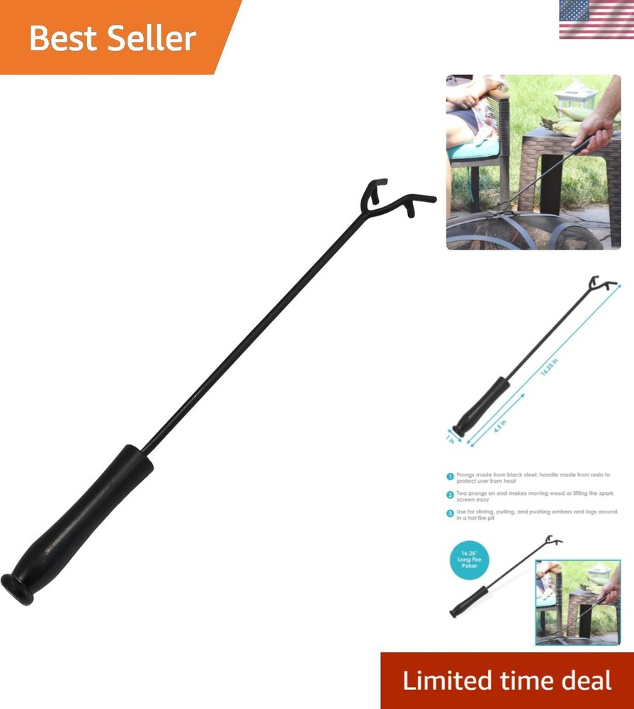 Multi-Functional 16.25" Heat-Resistant Fire Poker - Perfect for Any Fire Setting