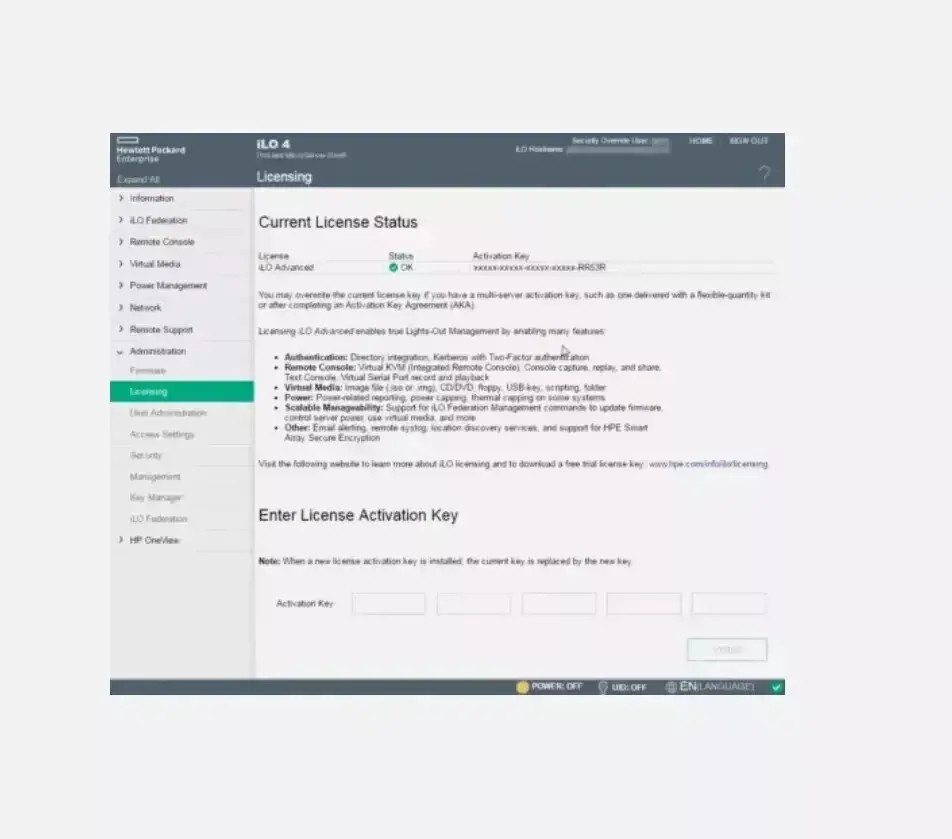 HPE iLO 5 Advanced License Key for Generation 10 Servers Only