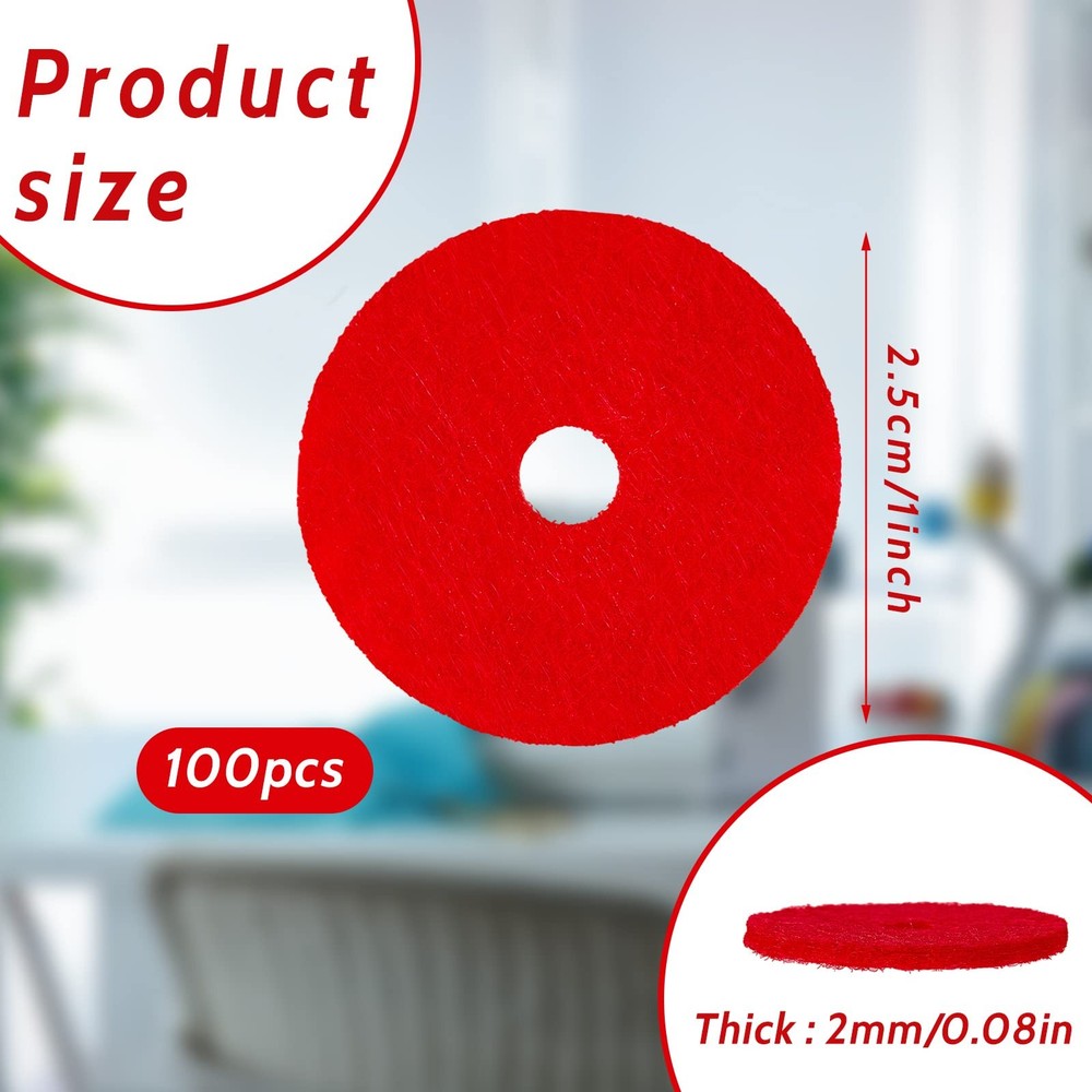 100 Pieces Sewing Machine Spool Pin Felt Pad Red Felts Thread...