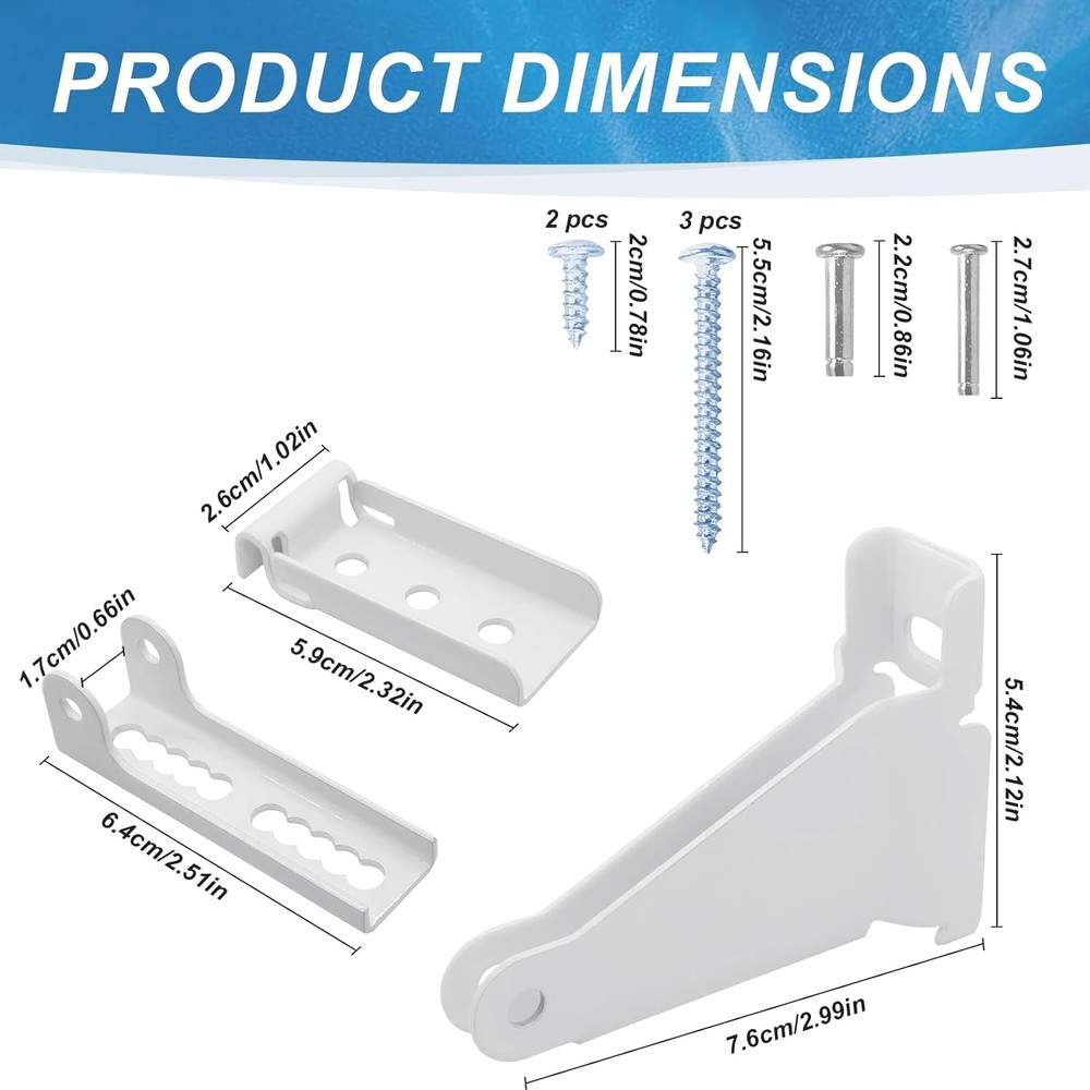 Reinforced Storm Door Closer Bracket Kit, Heavy-Duty Screen White