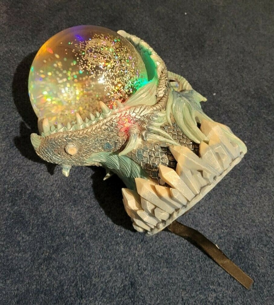 Pacific Giftware Dragon Flashing Light Snow Globe (Battery Operated)