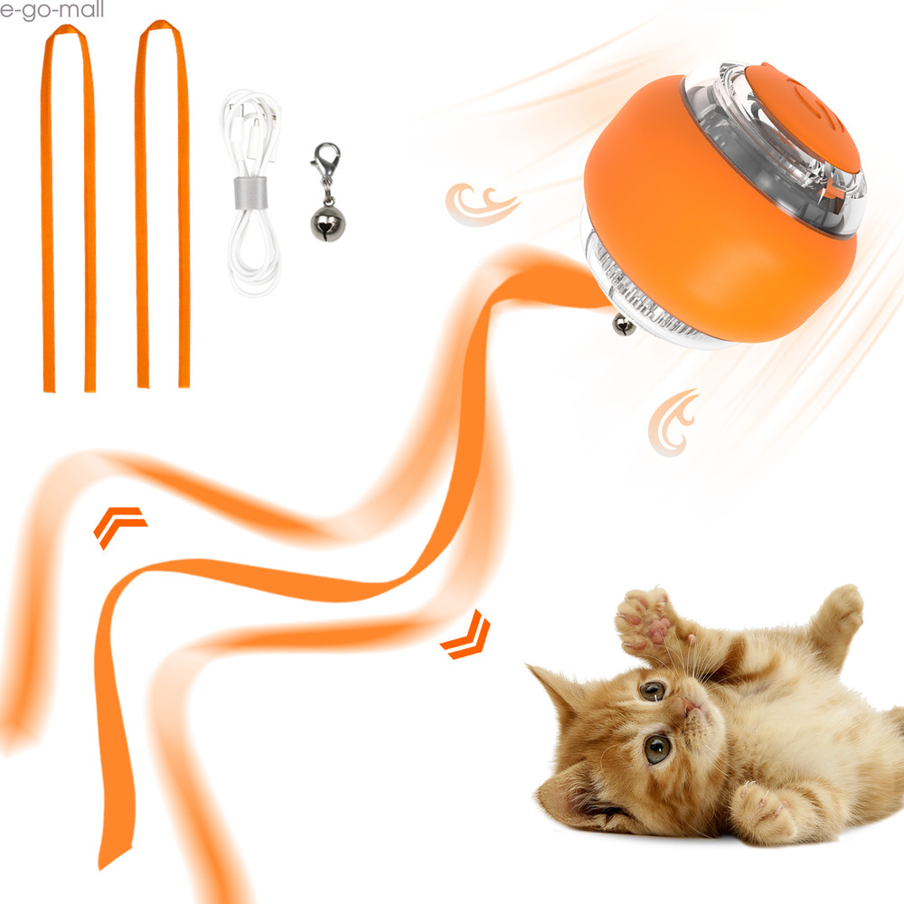 Automatic Moving  Interactive Cat Ball Toy Pets Teaser USB Rechargeable Chaser