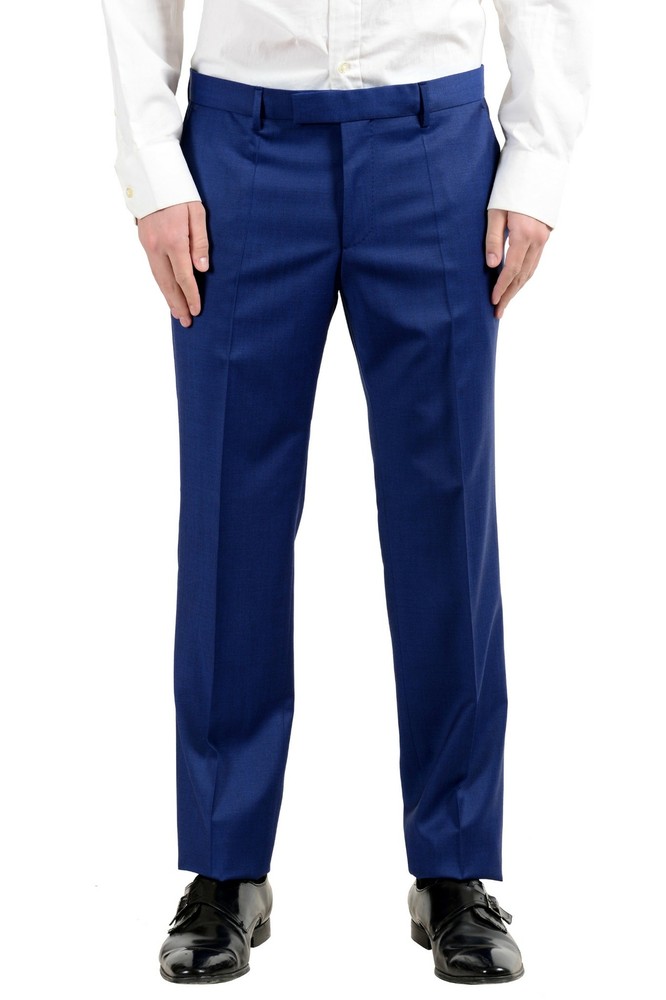 Hugo Boss "Nestro3/Byte1" Men's 100% Wool Blue Two Button Suit