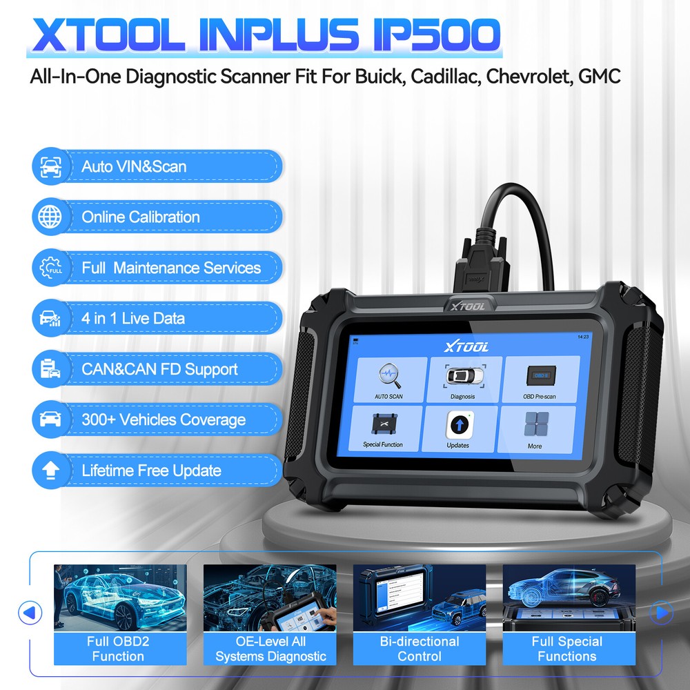 XTOOL IP500 OBD2 Full System Code Scanner For Buick, Chevrolet, Cadillac, GMC