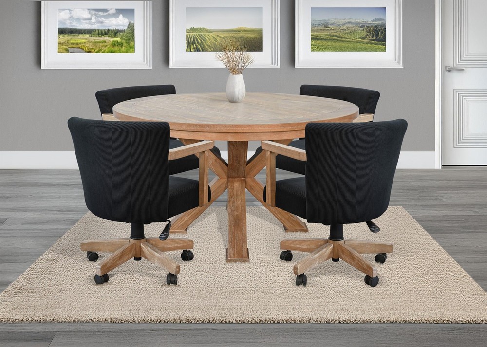 Sunny Designs Natural Round Jack Poker Dining Table