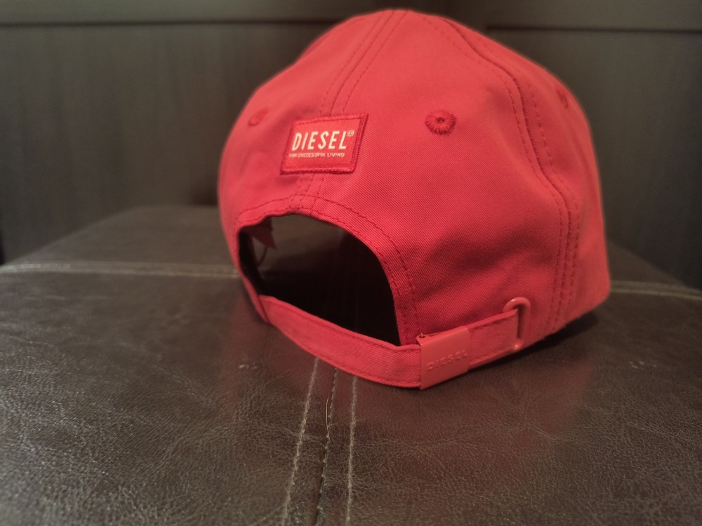 Diesel Distressed Denim Hat Red