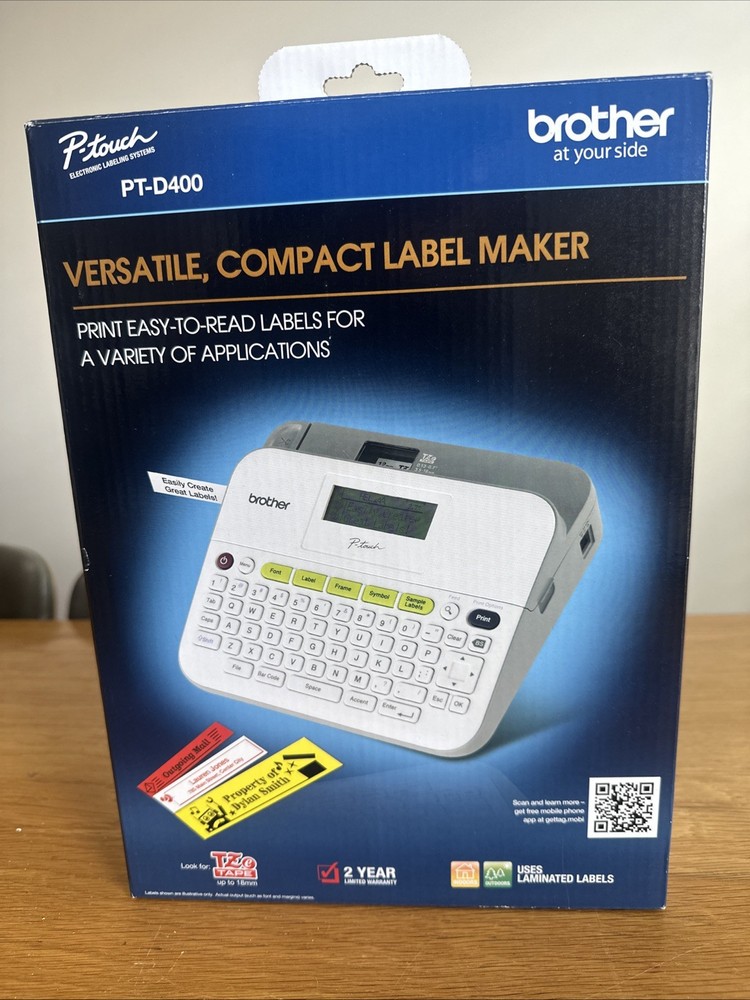 New Brother P-Touch PT-D400 Versatile Easy-To-Use Compact Label Maker Read!