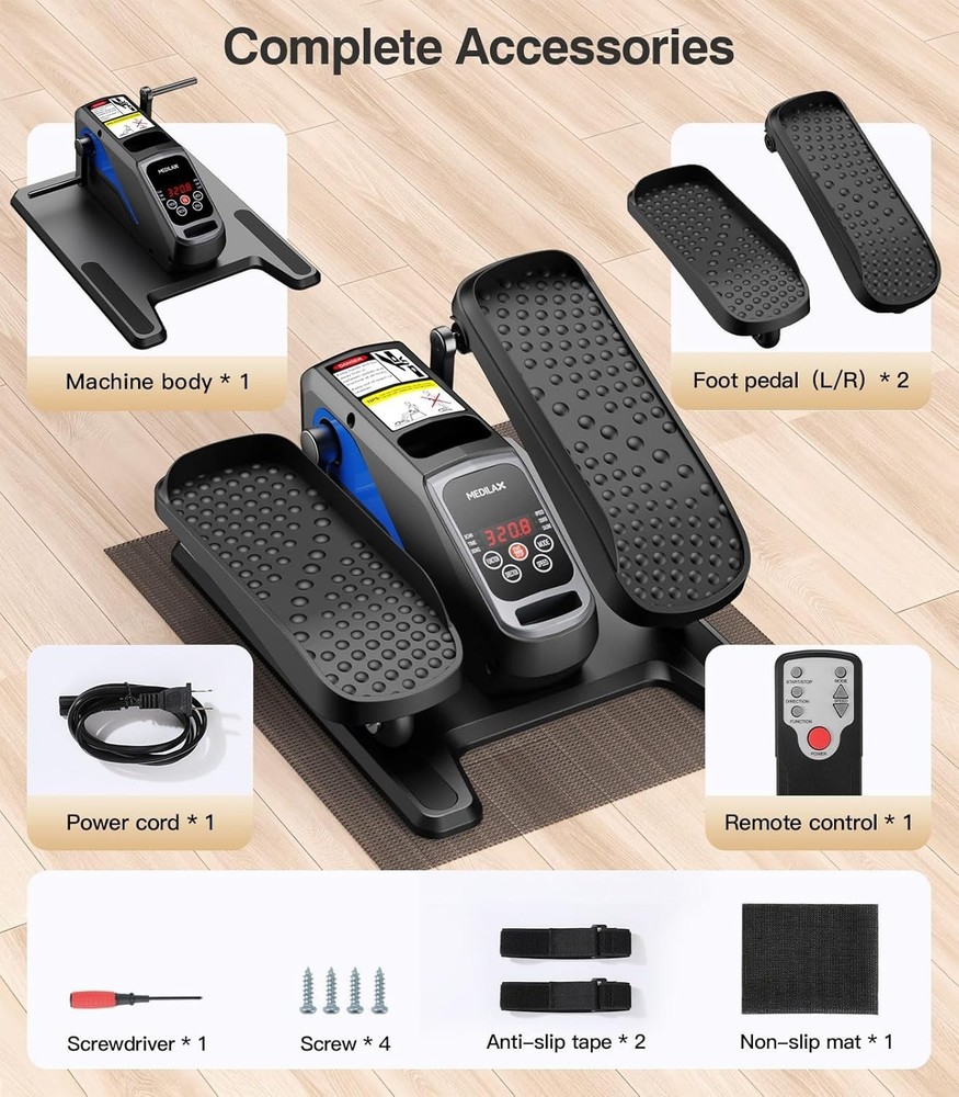 Portable Under Desk Elliptical Machine - Electric Exerciser with Remote Control