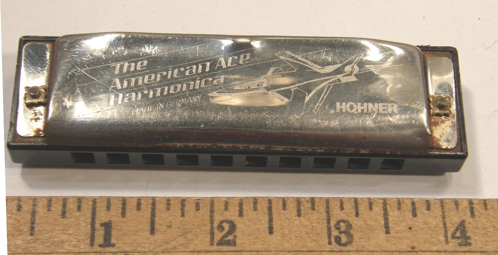 VINTAGE HOHNER KEY C AMERICAN ACE HARMONICA W/BOX PLUS VICTORY HARMONICA