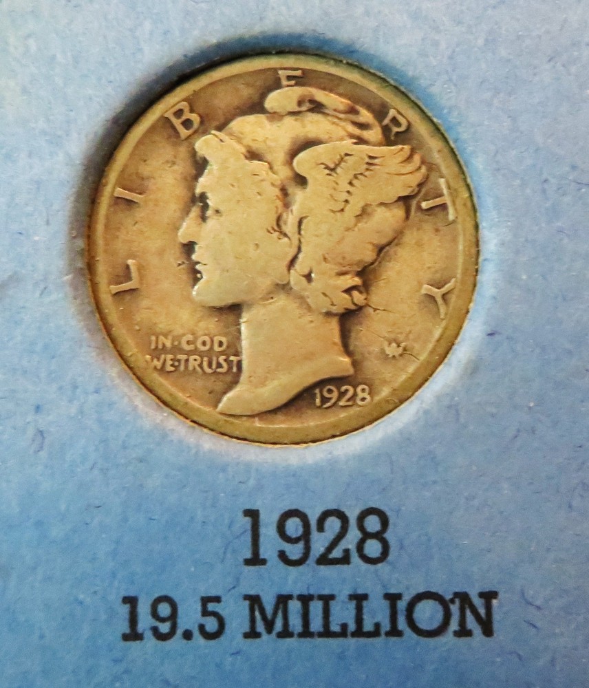 1928 Silver Mercury Dime 10c
