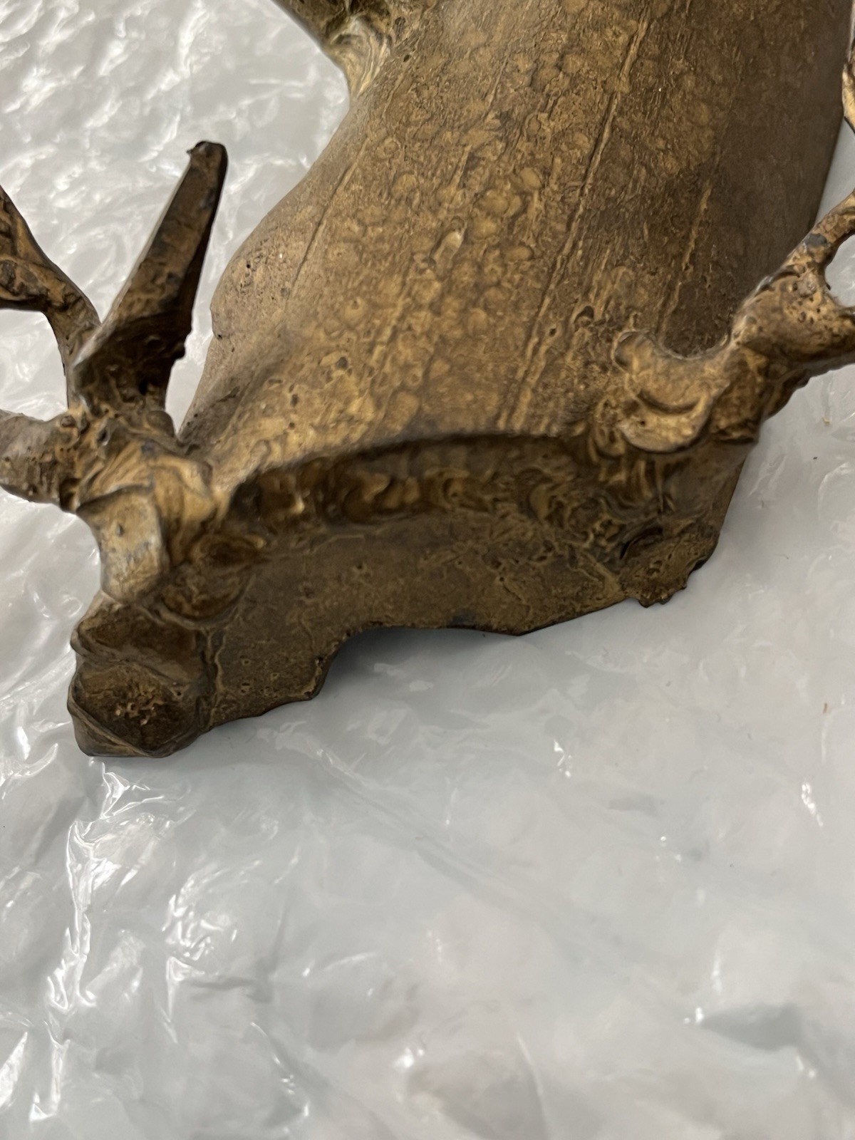 Vintage Pair Solid Bronze Gilt Magical Mystic Forest Wall Candle Holder Sconces