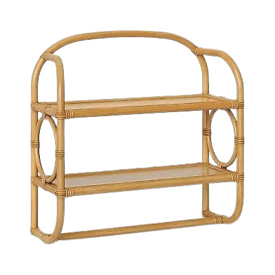 Rustic Rattan Wall Mounted Shelf & Towel Bar - Threshold Tan