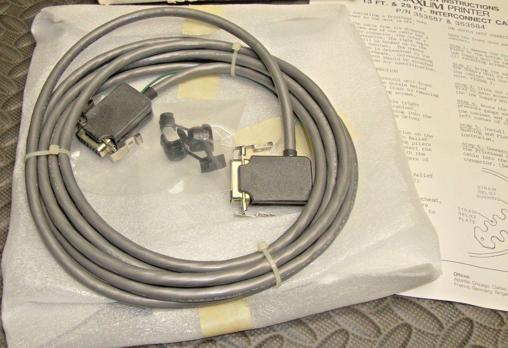 NEW Videojet 353587 Maxum Printer Interconnect 13 foot cable